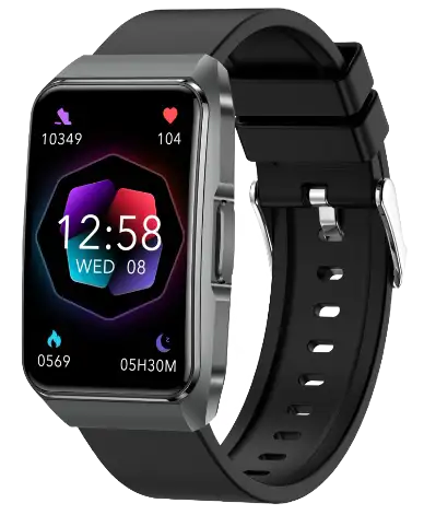 ET650 sport-style ECG wellness watch, front view